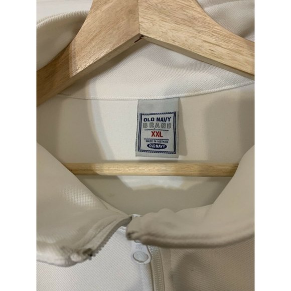 Old Navy Men’s Sz XXL long sleeve green with white zippered track jacket - Picture 2 of 6